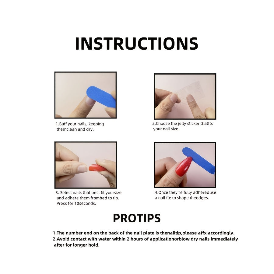 Upgrade Your Look 24pcs European Valentine's Day Style Heart & Flower Short False Nails with Removable Gel and Nail File