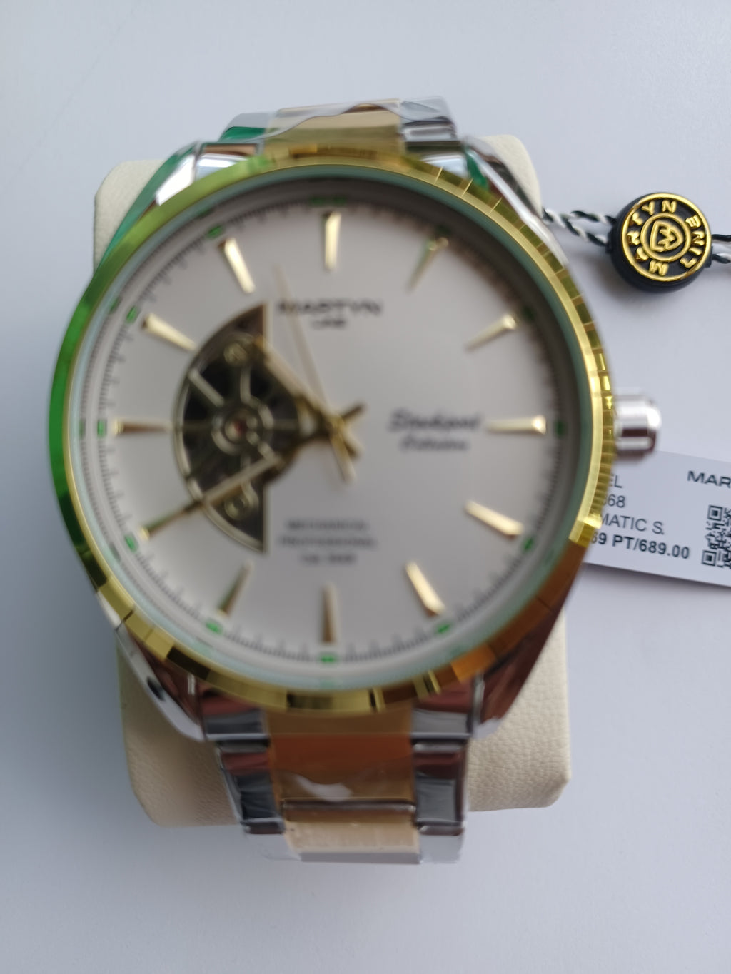 Reloj Martyn Line Automático Acero Plateado y Dorado