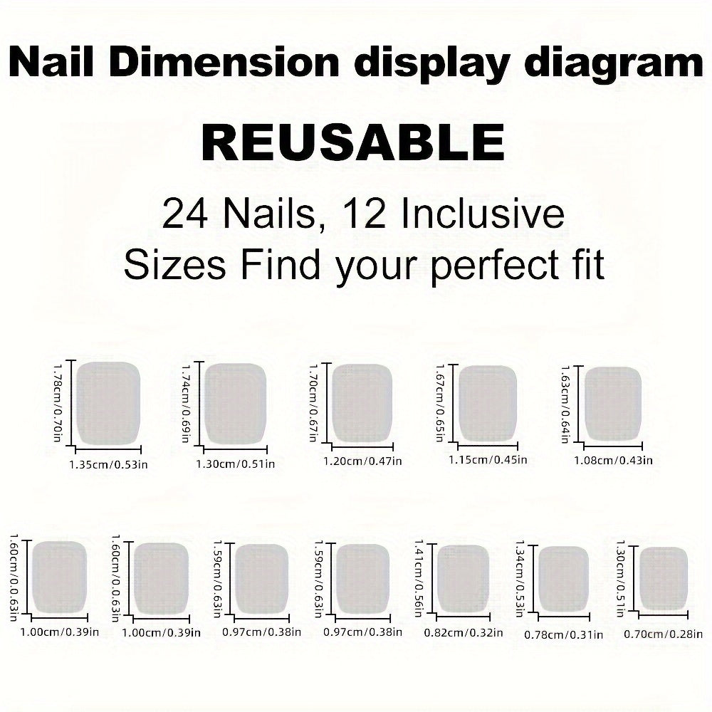 24pcs Short Square Full Coverage Glossy Artificial Nail&Nail File & Backing Gel Manicure Set, Vintage White European Lines Romantic Purple Flower 3D Rhinestone Design Fake Nails, College Style, Suitable for Daily Wear