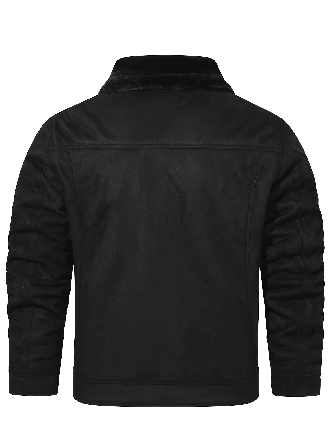 [Casual Polyester Jacket] Polyester Men's Casual Jacket - Long Sleeve, Solid Color, Single Breasted Placket, Non-Stretch Fabric, Regular Length, with Pockets - Daily & Casual Wear, Chilly Weather Apparel | Subtle Embellished