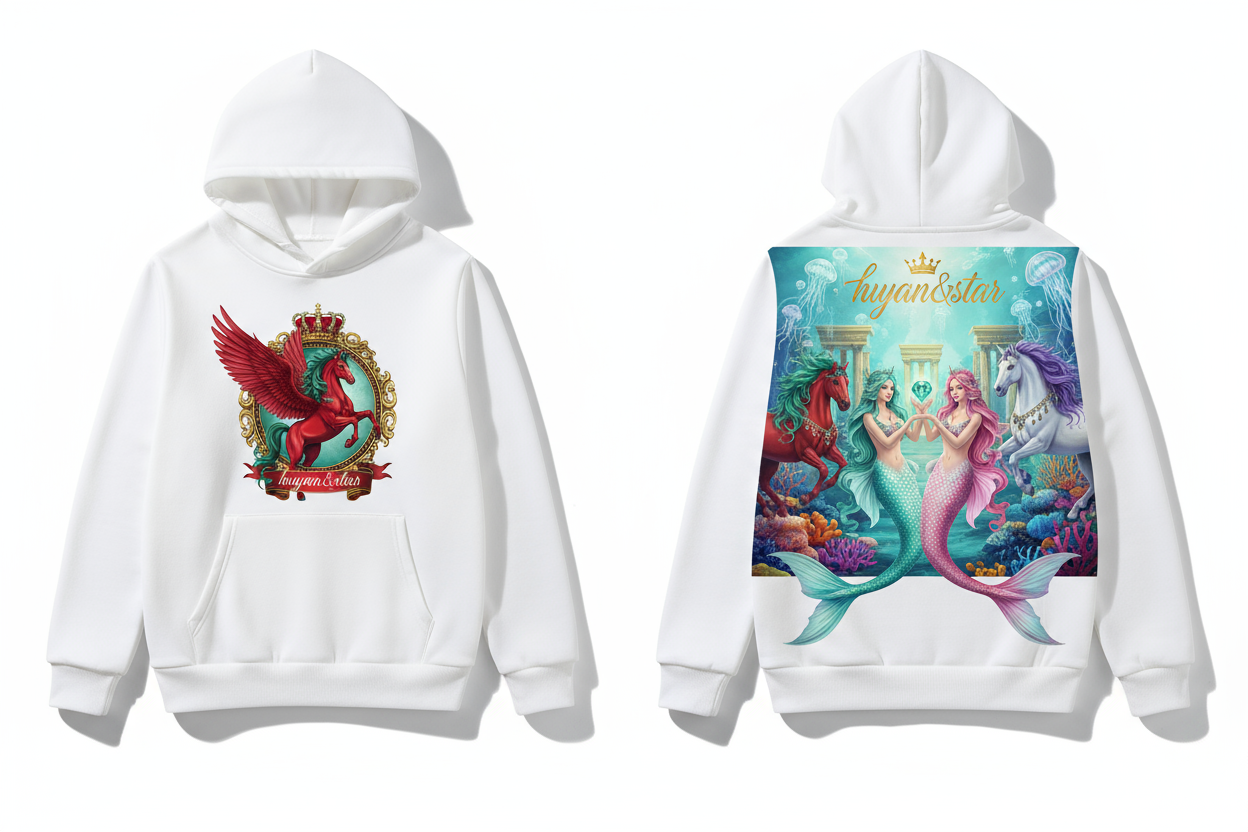 Jersey con capucha huyan&star blanco - Sirenas completas y hermosas