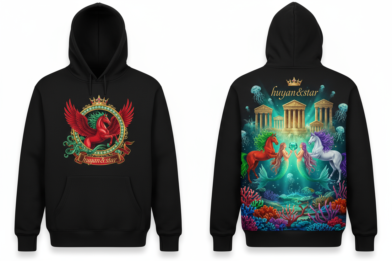 Sudadera con Capucha huyan&star Negro - Edición Atlántida