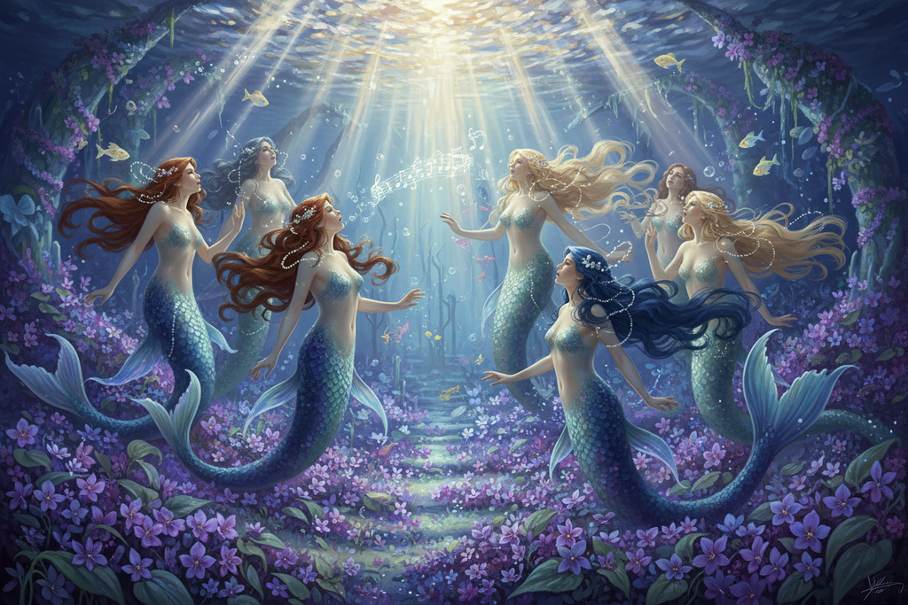 serenas de el mar cantando con violetas 