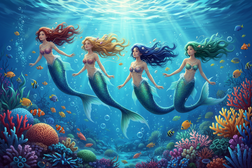 sirena de el mar bonitas jovenes 